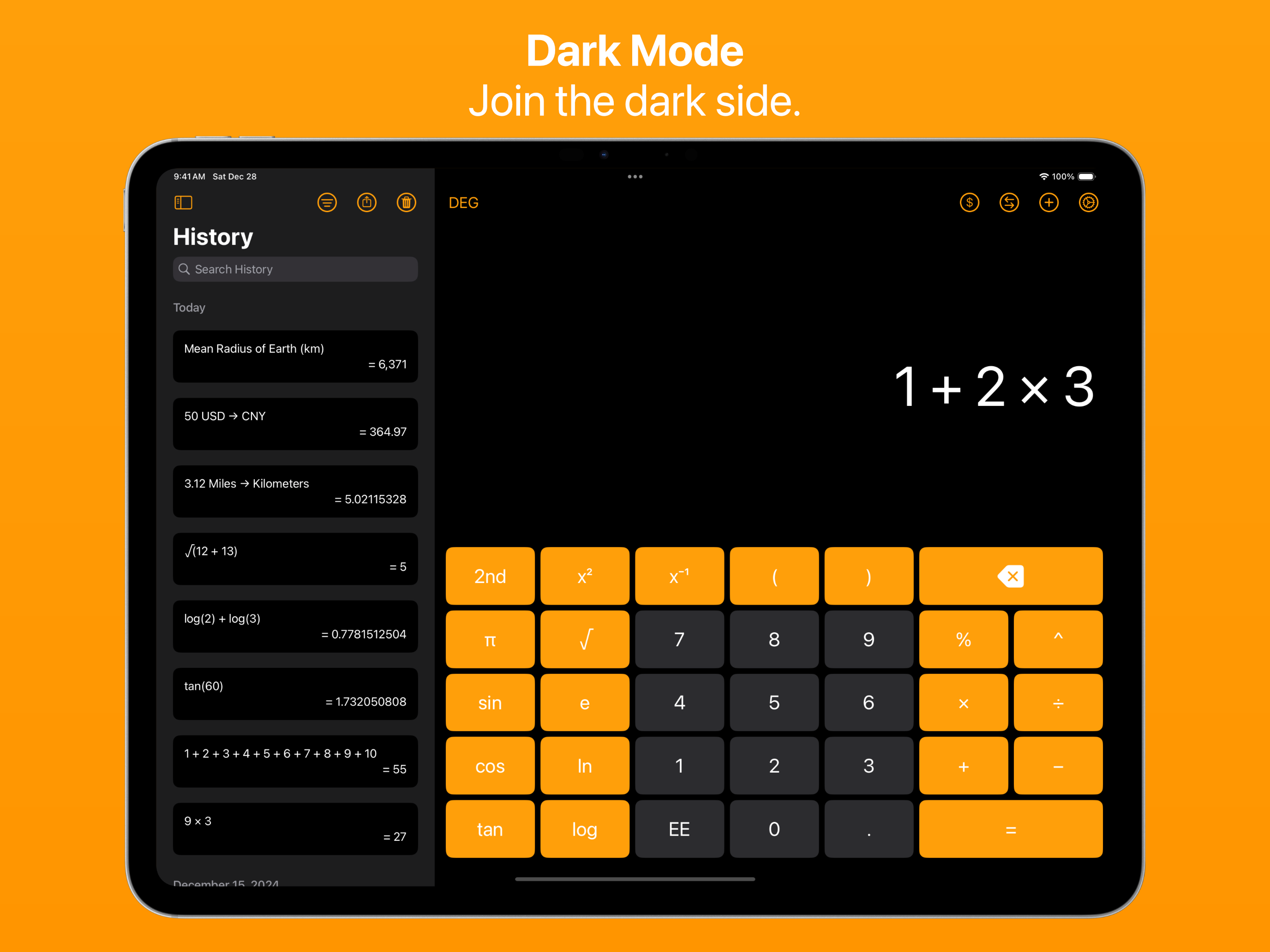 Calculi Settings on iPad